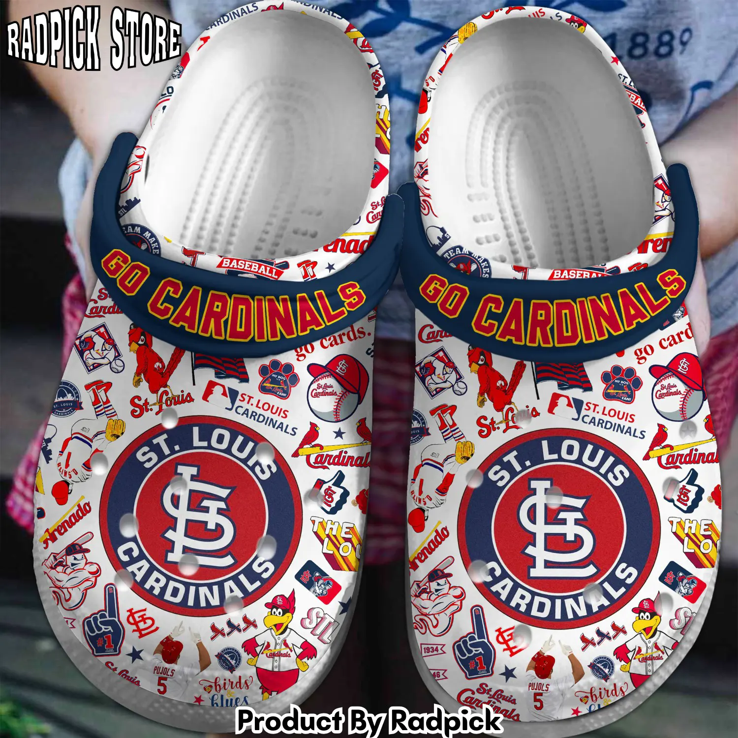 Radpick st louis cardinals mlb sport crocss crocband clogs shoes comfortable for men women and kids rp6521274